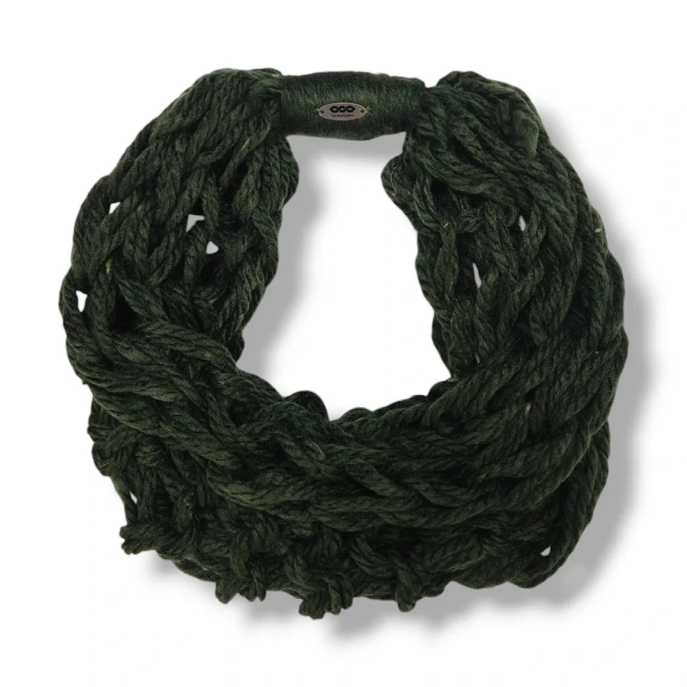 NWT Banded2gether Open Knit Infinity Neck Warmer Scarf‎ One Size Forest Green